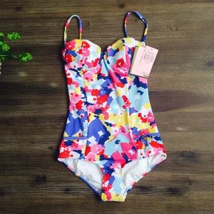 NWT Juicy Couture Maisey Floral One Piece Retro Style Swimsuit